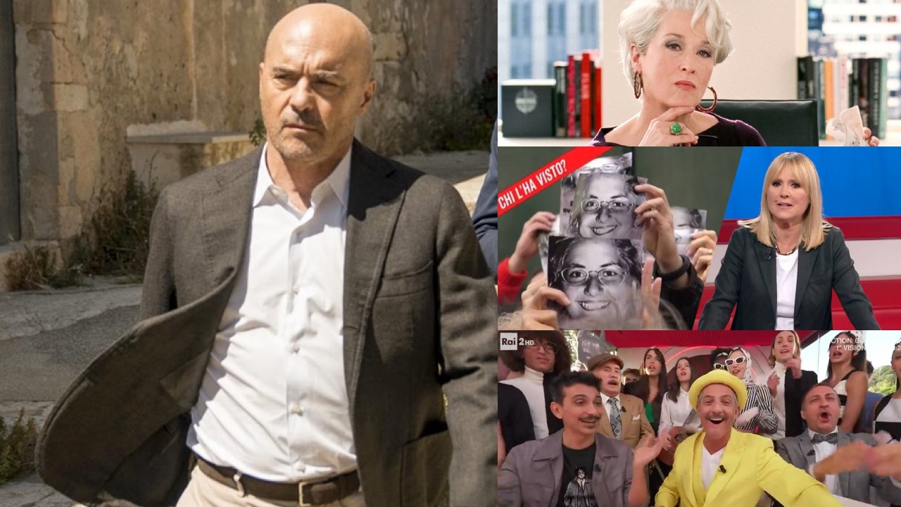 Ascolti tv ieri: Montalbano, Diavolo Veste Prada, flop Pino Insegno
