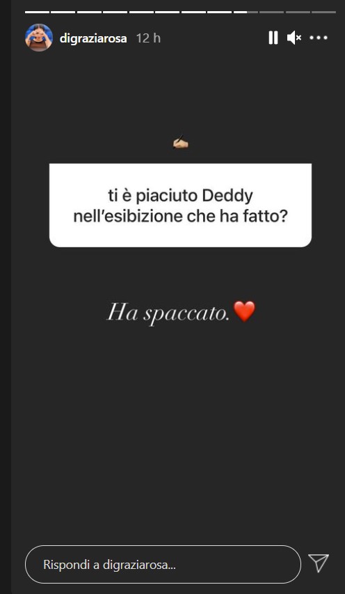 Amici 2021, Rosa Di Grazia supporta il suo Deddy su IG ...