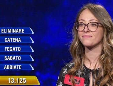 L'Eredità, si brinda da Flavio Insinna: la campionessa Paola conquista un bel bottino