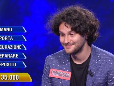 L'Eredità, Francesco indovina ma un dettaglio manda in fumo il montepremi