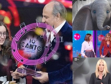 Ascolti tv ieri, chiude Io Canto con boom e doppia Dumbo: i dati Auditel