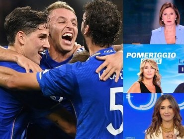 Ascolti tv ieri: boom Italia-Ucraina, Pomeriggio 5 cala. Leader Matano