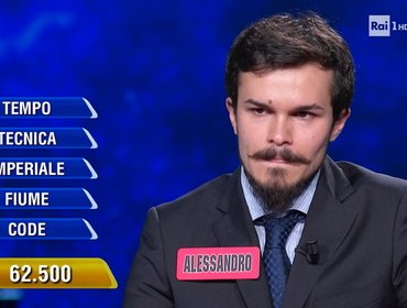 L'eredità, Alessandro si blocca sulla 'soglia' e non digerisce il 'gambero'